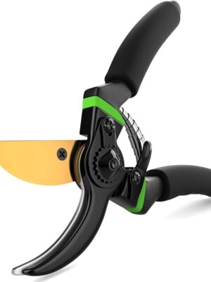 Ultra Sharp Japanese Steel Pruning Shears - Cuts 3X Easier, Weak Hand Arthritis Clippers, Rust-Resistant Titanium Coated Pruner, Effortlessly Cuts 3/4 Inch