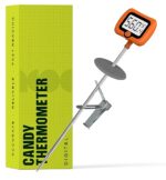 Digital Candy Thermometer with Pot Clip, 10" Long Stainless Steel Probe, Instant Read Kitchen Thermometer for Cooking, Baking, and Candy Making