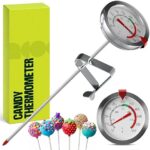 CRAFT911 Candy Thermometer with Pot Clip - Deep Fry Oil Thermometer for Frying and Candle Making (White)