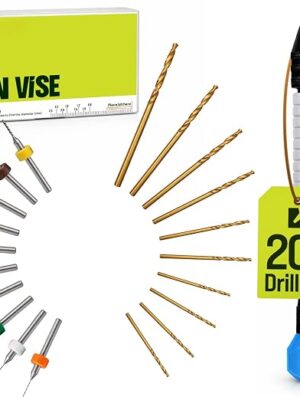 Micro Drill Bits Set with Pin Vise Hand Drill Manual, Jewelry Drill Kit