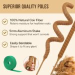 Craft911 Moss Pole Monstera Plant Support – 2 Pack 28” Bendable Moss Pole Monstera Plant Support, Plant Stakes for Indoor Plants, Tall Plant Sticks Support for Climbing Plants