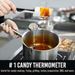 CRAFT911 Candy Thermometer with Pot Clip - Deep Fry Oil Thermometer for Frying and Candle Making (White)