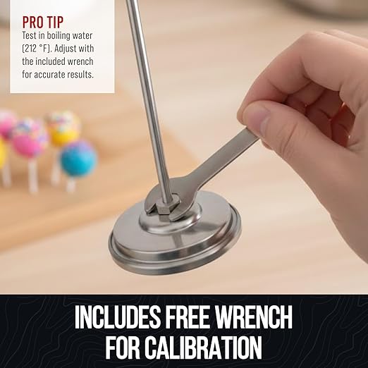 CRAFT911 Candy Thermometer with Pot Clip - Deep Fry Oil Thermometer for Frying and Candle Making (White)