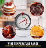 CRAFT911 Candy Thermometer with Pot Clip - Deep Fry Oil Thermometer for Frying and Candle Making (White)